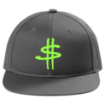 Picture of Classic Grey Snapback Flat Bill Green$