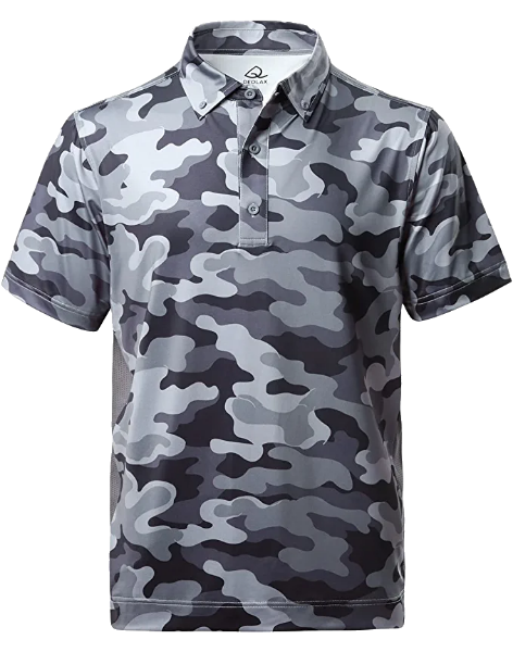 Frenzy Crazy Gray Camo Polo