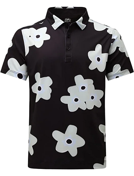 Frenzy Crazy Blotch Black White Polo